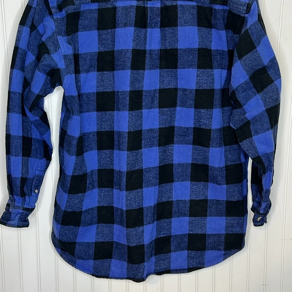 - Field & Stream Heavyweight Blue Plaid Flannel Shirt Size 2XL - Picture 7 of 8